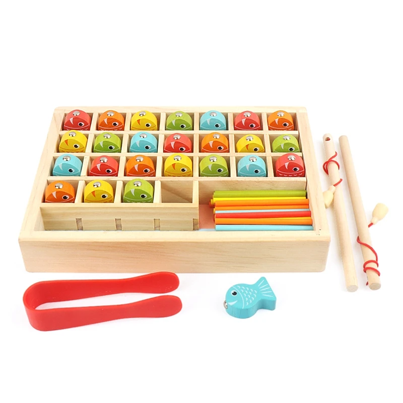 Wooden Clip Beads Magnetic Fishing Math Game Toys Color Sorting Number Counting Preschool Education For Children
Wooden Clip Beads Magnetic Fishing Math Game Toys Color Sorting Number Counting Preschool Education For Children
