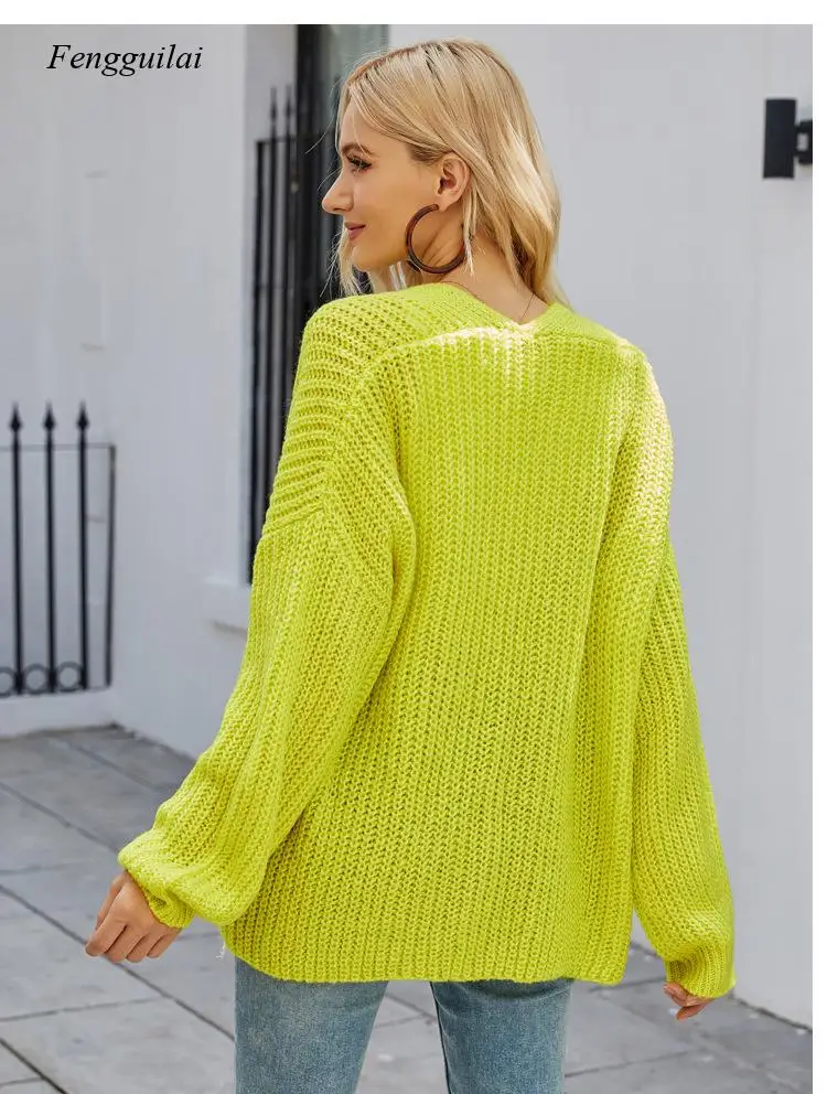 Women's Neon Cardigan Autumn Winter Female's Open Stitch Loose Long Knitted Sweater
Women's Neon Cardigan Autumn Winter Female's Open Stitch Loose Long Knitted Sweater