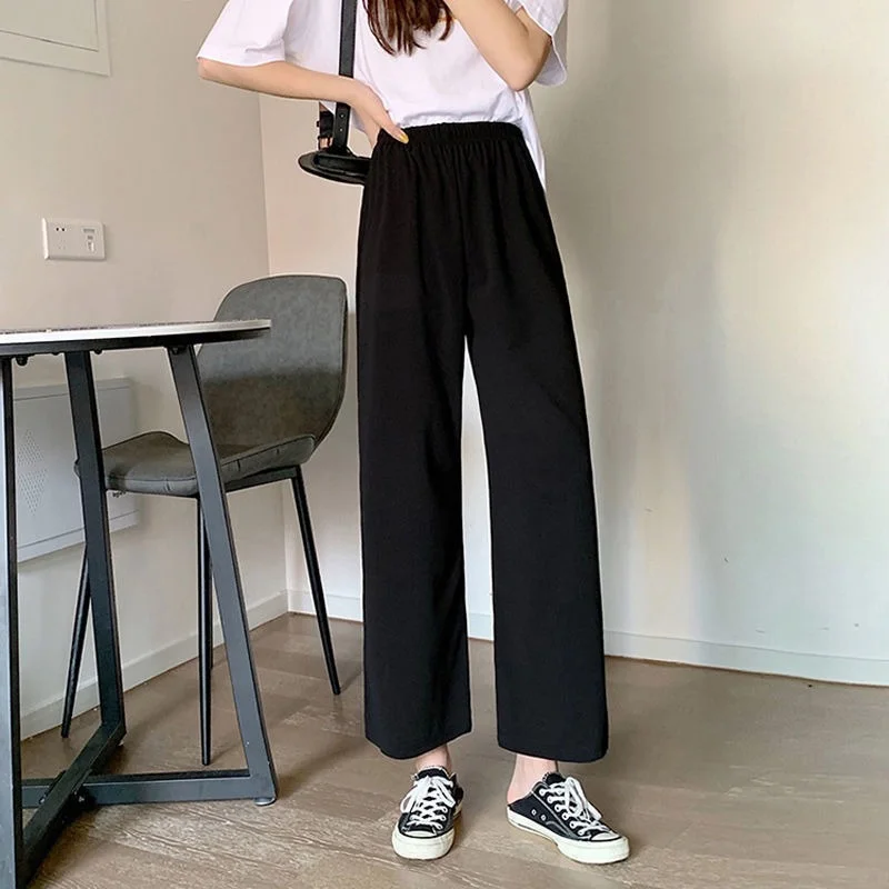 Black Straight Pants Female High Waist Student's Capris Spring Summer Wide Leg Pants Korean Loose Drape Suit Casual Pants
Black Straight Pants Female High Waist Student's Capris Spring Summer Wide Leg Pants Korean Loose Drape Suit Casual Pants