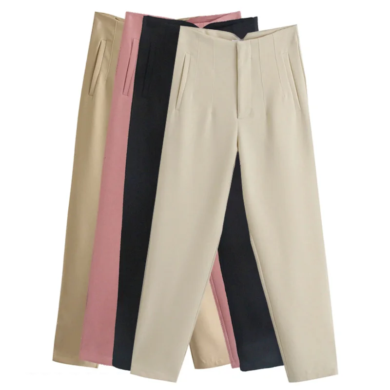 2021 Women Spring Trousers Suits High Waisted Pant Fashion Office Lady Beige Elegant Casual Female Straight Pants -40
2021 Women Spring Trousers Suits High Waisted Pant Fashion Office Lady Beige Elegant Casual Female Straight Pants -40