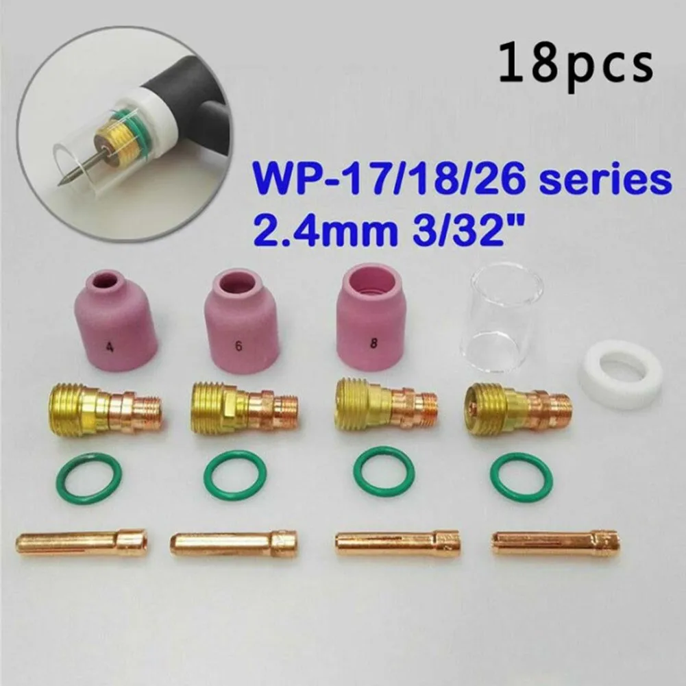 18* TIG Stubby Gas Lens Ceramic Nozzle+Heat Cup WP17/18/26 2.4mm Tools Supplies Welding Torch Collets Gas Len Welding Accessory
18* TIG Stubby Gas Lens Ceramic Nozzle+Heat Cup WP17/18/26 2.4mm Tools Supplies Welding Torch Collets Gas Len Welding Accessory