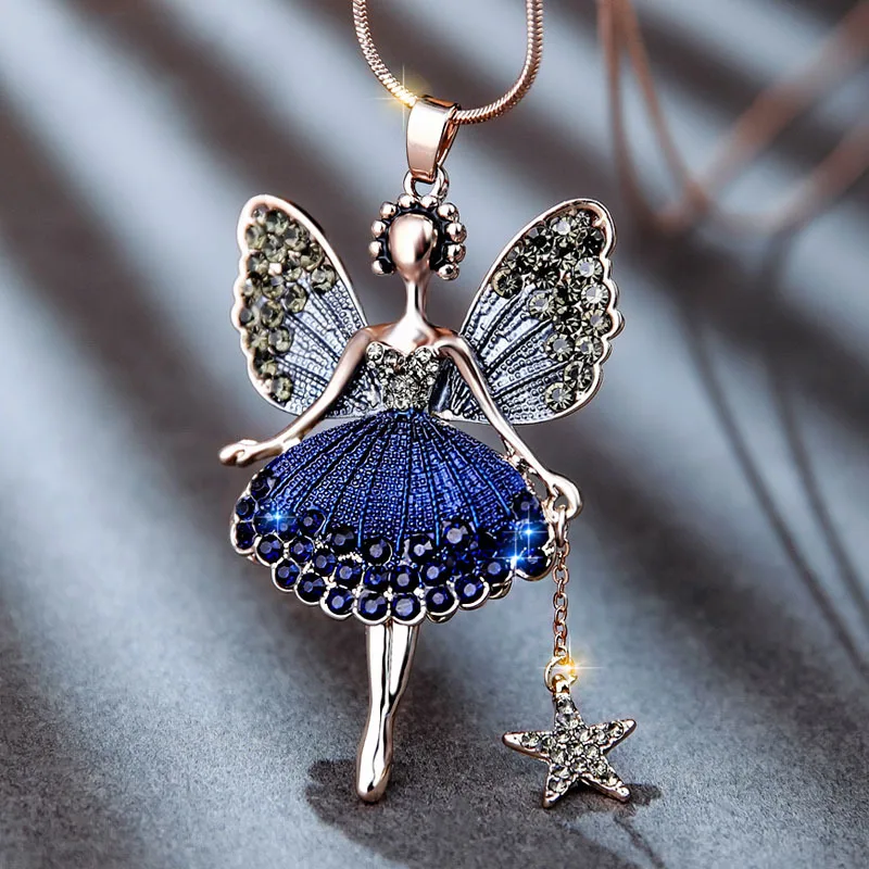 Rhinestone Sweater Chain Elves Shape Fashion Korean Kpop All-match Elegant Fairy Jewelry Accessories Pendant Long Necklace
Rhinestone Sweater Chain Elves Shape Fashion Korean Kpop All-match Elegant Fairy Jewelry Accessories Pendant Long Necklace