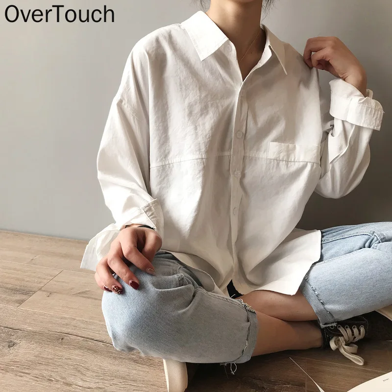 Overtouch Minimalist Loose White Shirts for Women Turn-down Collar Solid Female Shirts Tops 2020 Spring Summer Blouses
Overtouch Minimalist Loose White Shirts for Women Turn-down Collar Solid Female Shirts Tops 2020 Spring Summer Blouses