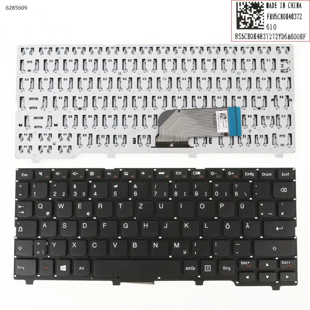 Новая немецкая сменная клавиатура QWERTZ для ноутбука Lenovo Ideapad 100S 11IBY черная без