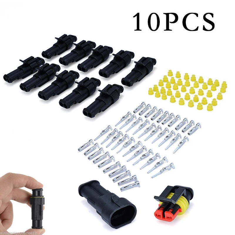10Pcs Waterproof 2 Pin Way Seal Bike IP68 Electrical Automotive Wire Connector Plug Terminals for Truck Car Boat Motorbike
10Pcs Waterproof 2 Pin Way Seal Bike IP68 Electrical Automotive Wire Connector Plug Terminals for Truck Car Boat Motorbike