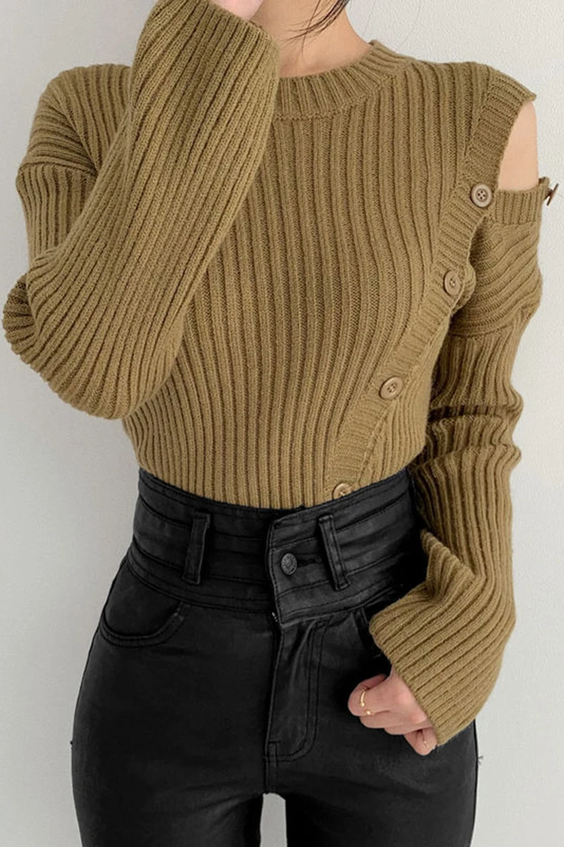 SONDR 2020 New Korean Fashion Solid O Neck Button Down Side Off-shoulder Slim-Fit For Women's Knit Sweater
SONDR 2020 New Korean Fashion Solid O Neck Button Down Side Off-shoulder Slim-Fit For Women's Knit Sweater