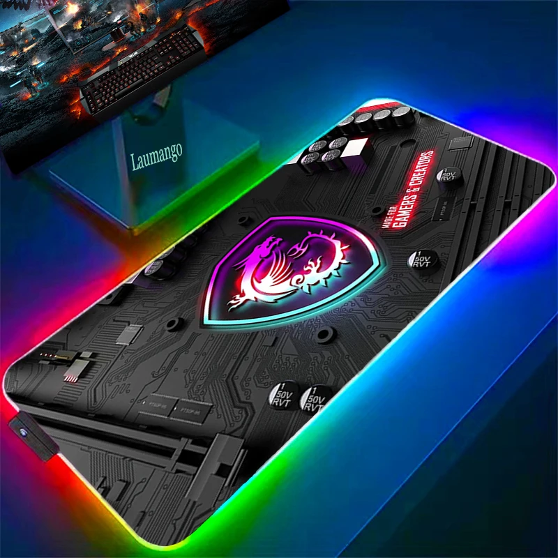 Table Pads MSI Large RGB LED Carpets Custom Mouse Pad Xxl Anime Mousepad Company Desk Mat Gaming Laptop Gamer Diy Game Mats Pc
Table Pads MSI Large RGB LED Carpets Custom Mouse Pad Xxl Anime Mousepad Company Desk Mat Gaming Laptop Gamer Diy Game Mats Pc
