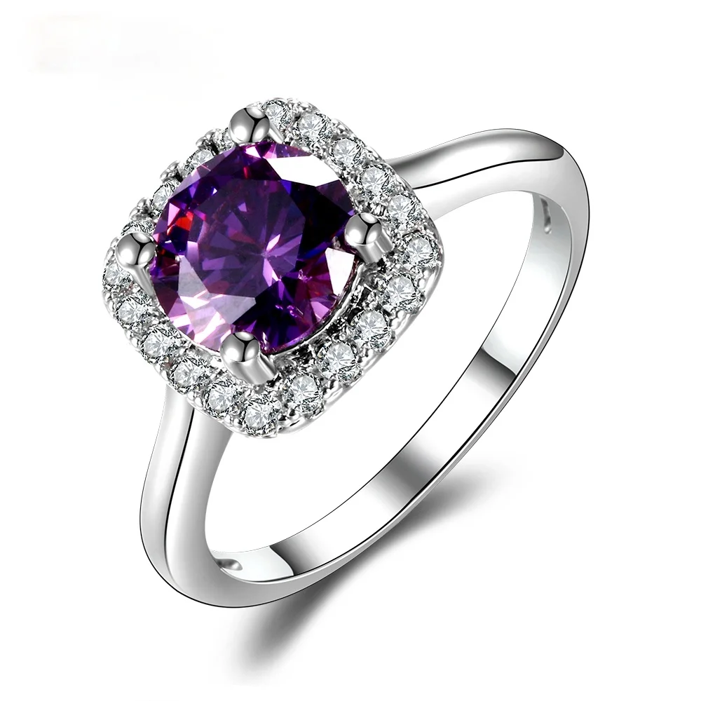 Nasiya Classic Halo Created Amethyst Engagement Rings for Women Sterling Silver 925 Lab Grown Purple Gemstone Ring Wholesale
Nasiya Classic Halo Created Amethyst Engagement Rings for Women Sterling Silver 925 Lab Grown Purple Gemstone Ring Wholesale