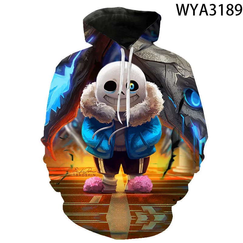 Новые толстовки с рисунком Undertale Sans для мужчин и женщин Детские повседневные