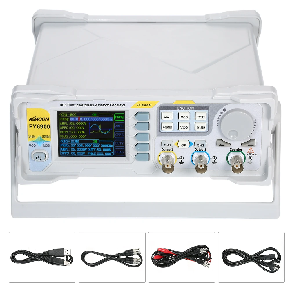 100MHz Function Signal Generator Digital DDS Dual-channel Signal Waveform Generator Pulse Signal Source 300MSa/s Frequency Meter
100MHz Function Signal Generator Digital DDS Dual-channel Signal Waveform Generator Pulse Signal Source 300MSa/s Frequency Meter
