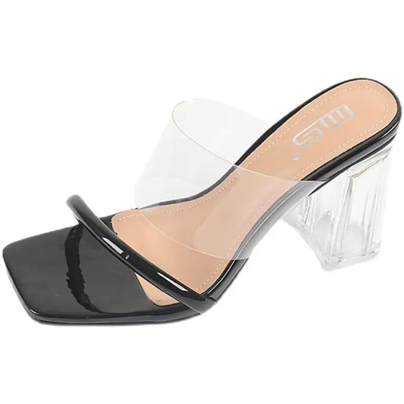 Shoes Butterfly-Knot Glitter Slides Ladies' Slippers Transparent Heel Slipers Women Fashion Square heel Heeled Mules Jelly 2021
Shoes Butterfly-Knot Glitter Slides Ladies' Slippers Transparent Heel Slipers Women Fashion Square heel Heeled Mules Jelly 2021