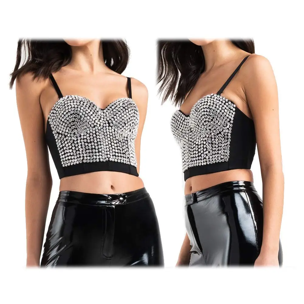 Women Corset Rhinestone Top Sexy Bustier Silver Glitter Crop Top Rave Festival Clothing Night Club Party Female Gold Tops
Women Corset Rhinestone Top Sexy Bustier Silver Glitter Crop Top Rave Festival Clothing Night Club Party Female Gold Tops