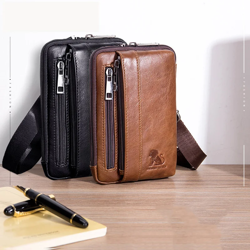 Men Waist Bag Genuine Leather Classic Texture Design Chic Fashion Mobile Phone Bag Bum Pouch Men Shoulder Crossbody Waist Pack
Men Waist Bag Genuine Leather Classic Texture Design Chic Fashion Mobile Phone Bag Bum Pouch Men Shoulder Crossbody Waist Pack