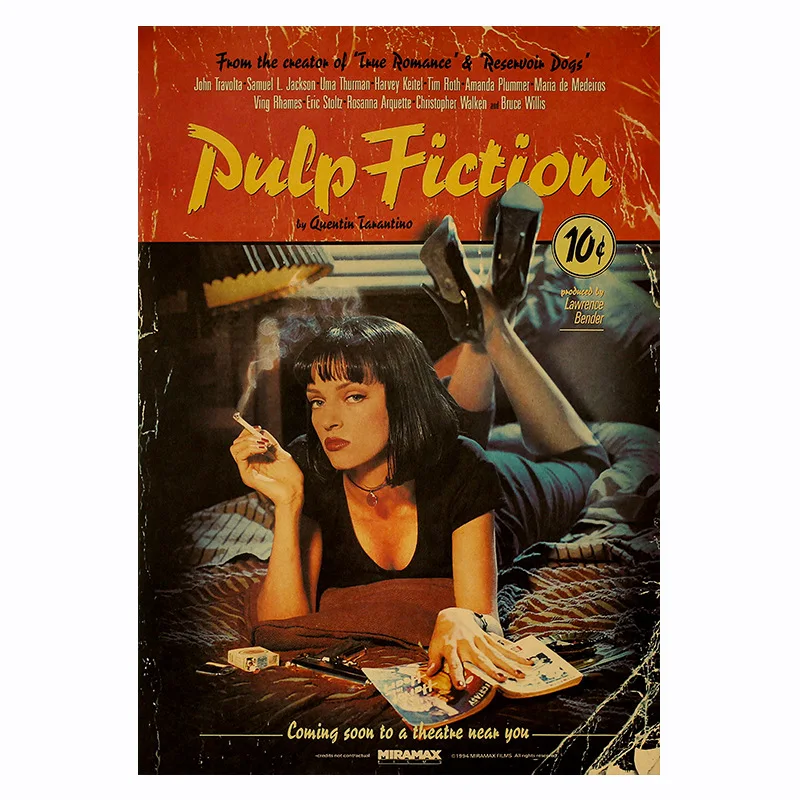 Movie Pulp Fiction Poster Retro Kraft Paper Poster Bar Room Decoration Painting Art Wall Sticker Picture
Movie Pulp Fiction Poster Retro Kraft Paper Poster Bar Room Decoration Painting Art Wall Sticker Picture