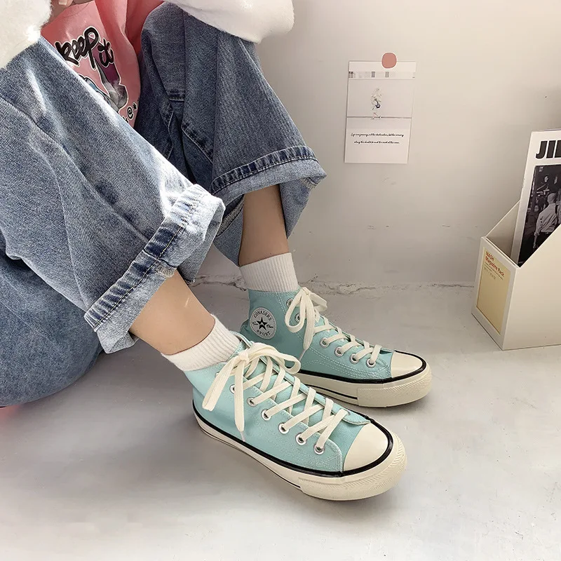 2021 spring and autumn Korean high-top canvas shoes female Hong Kong flavor students casual all-match sneakers
2021 spring and autumn Korean high-top canvas shoes female Hong Kong flavor students casual all-match sneakers