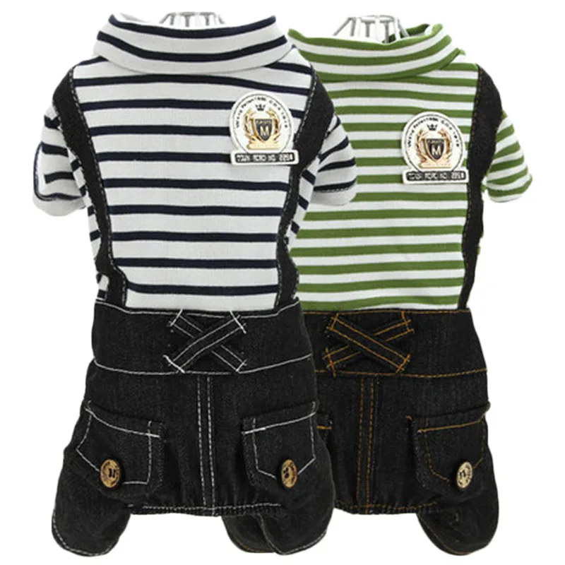 Dog Clothes Autumn Dog Jumpsuit Strips Tshirt Denim Pants Straps Overalls For Small Medium Dogs Tracksuits Clothing Puppy Onesie
Dog Clothes Autumn Dog Jumpsuit Strips Tshirt Denim Pants Straps Overalls For Small Medium Dogs Tracksuits Clothing Puppy Onesie
