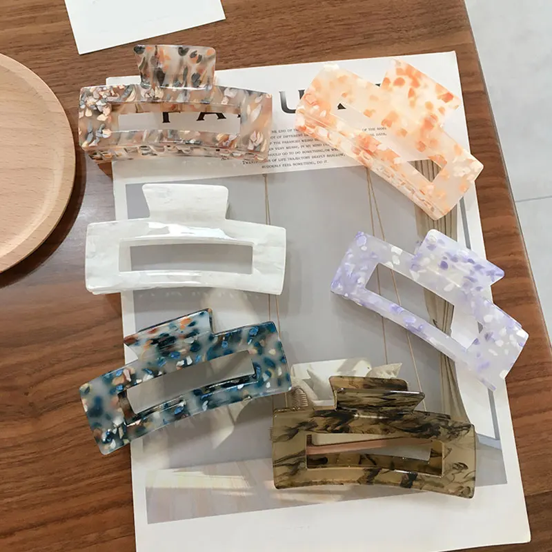 Elegant Rectangle Acrylic Marble Print Hair Claws Hair Clips Women Korean Acetate Hairpins Geometric Barrettes Hair Accessories
Elegant Rectangle Acrylic Marble Print Hair Claws Hair Clips Women Korean Acetate Hairpins Geometric Barrettes Hair Accessories