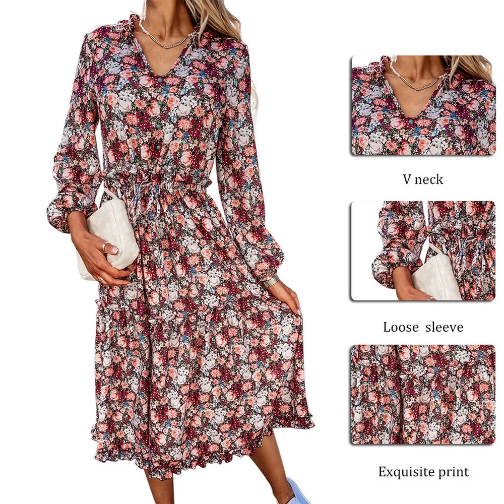 2021 New Spring Summer Women Digital Print Small Fresh And Sweet Lace Sexy Mid-Length Dress V Neck Casual Floral Beach Dress
2021 New Spring Summer Women Digital Print Small Fresh And Sweet Lace Sexy Mid-Length Dress V Neck Casual Floral Beach Dress