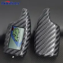 Silicone Carbon Fiber LCD Remote Control Key Fob Cover For Russian Vehicle Security 2 Way Alarm Systems Scher Khan M5 Magicar 5