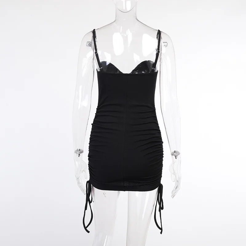 BKLD New Fashion Twist Spaghetti Strap Black Mini Dress Drawstring Sexy Slim Night Party Club Outfits For Women Solid Color
BKLD New Fashion Twist Spaghetti Strap Black Mini Dress Drawstring Sexy Slim Night Party Club Outfits For Women Solid Color