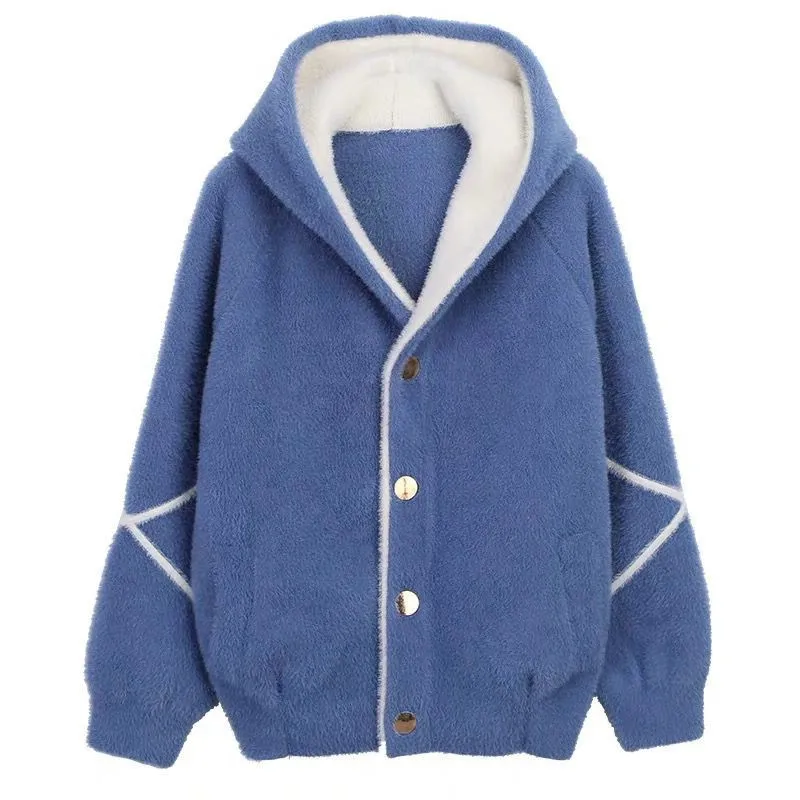 Imitation Mink Fur Sweater 2021 New Elegant Hooded Cashmere Cardigan Casual Loose Faux Fur Hoodies Velvet Knitwear Sueter Mujer
Imitation Mink Fur Sweater 2021 New Elegant Hooded Cashmere Cardigan Casual Loose Faux Fur Hoodies Velvet Knitwear Sueter Mujer
