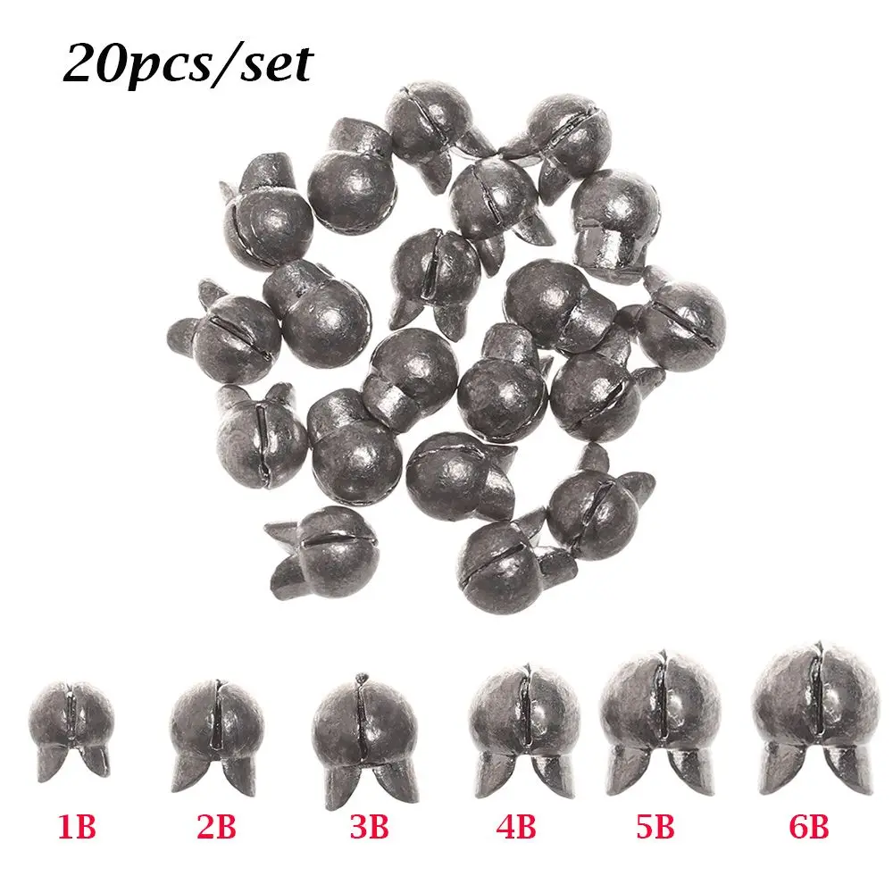 20Pcs/Bag Split Line Sinkers Round Shot Additional Weight Hook Connector Opening Mouth Fishing Lead Fall Sinker | Спорт и
