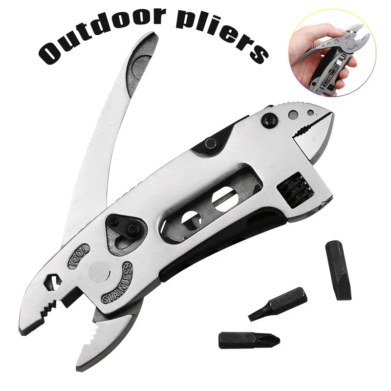 

Multitool Outdoor Pliers Pocket Knife Screwdriver Set Kit Adjustable Wrench Jaw Spanner Repair Survival Hand MultiTool Scissors