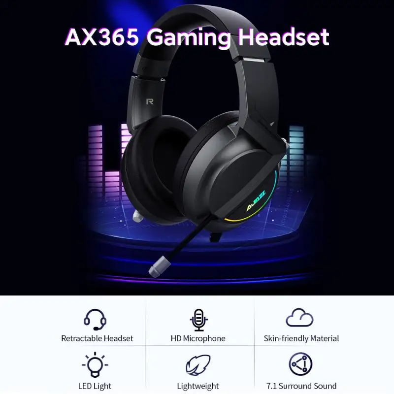 AX365 Stereo Gaming Headset 7.1 Virtual Surround Bass Gaming Earphone Headphone With Mic LED Light For Computer PC Laptop Gamer
AX365 Stereo Gaming Headset 7.1 Virtual Surround Bass Gaming Earphone Headphone With Mic LED Light For Computer PC Laptop Gamer