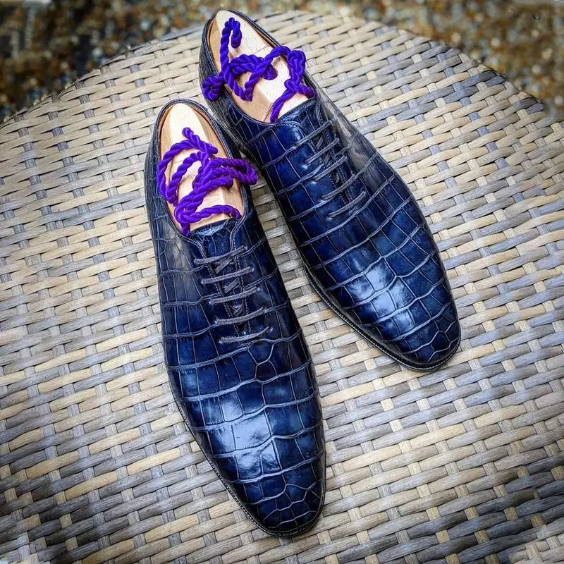 

Синие мужские модные классические туфли дерби из искусственной кожи أحسسفوفوفوديديботинки оксфорды Мужская обувь AQ486