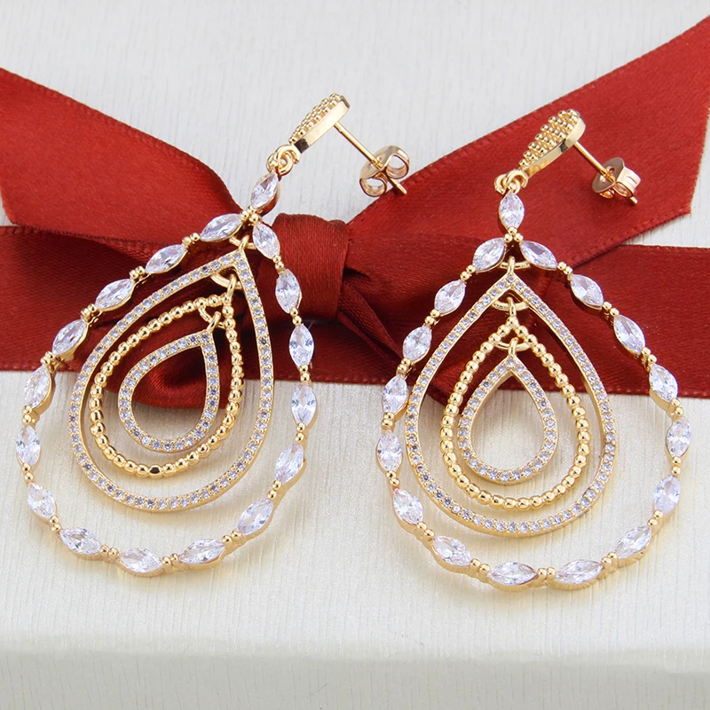 SUNSLL New arrival Luxury exquisite drop earrings AAA CZ women wedding party fashion elegant jewelry water drop earrings gifts
SUNSLL New arrival Luxury exquisite drop earrings AAA CZ women wedding party fashion elegant jewelry water drop earrings gifts