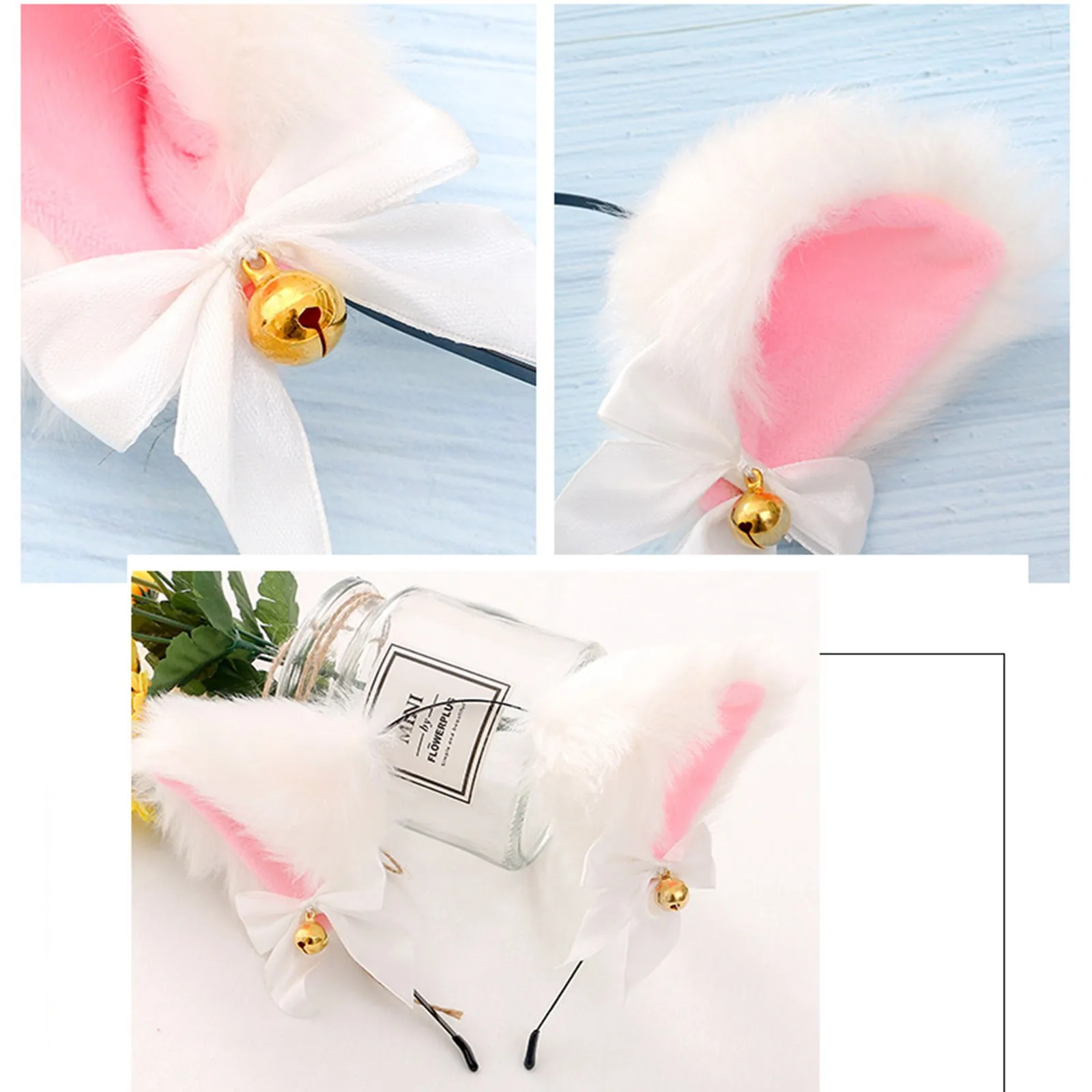 

Cute female hair band Cosplay Girl Plush Furry Cat-Ears Headwear Accessory for Cam Girl Party catgirl comolementos mujer