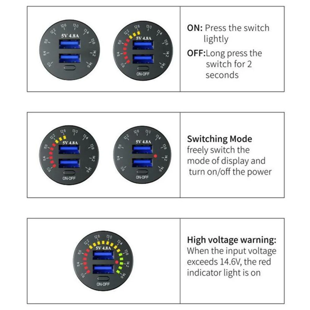 4.8A Dual USB Car Charger Socket Fast Charging with LED Voltmeter DC 12V - 24V Car Accessories
4.8A Dual USB Car Charger Socket Fast Charging with LED Voltmeter DC 12V - 24V Car Accessories