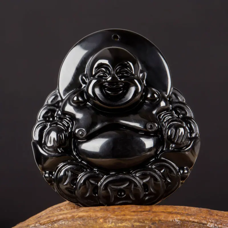 Real Chinese Handwork Natural Black Obsidian Carved Buddha God of Fortune Amulet Lucky Pendant Necklace Fashion Jewelry
Real Chinese Handwork Natural Black Obsidian Carved Buddha God of Fortune Amulet Lucky Pendant Necklace Fashion Jewelry