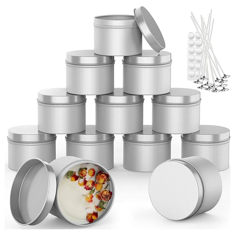 12 Pcs Candle Tin with Wick Glue Dot, 6 Oz Candle Containers for DIY Candle Making, Metal Storage Case 
12 Pcs Candle Tin with Wick Glue Dot, 6 Oz Candle Containers for DIY Candle Making, Metal Storage Case