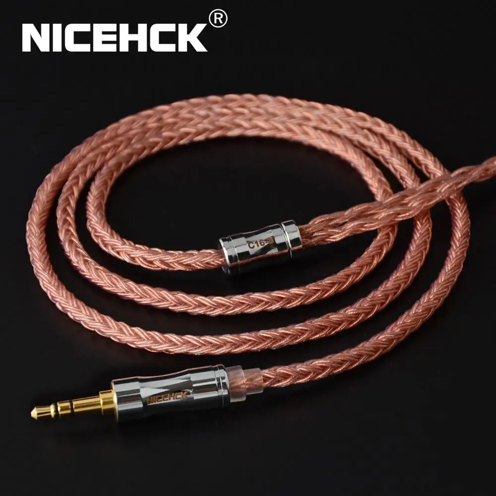 

NICEHCK C16-3 16 Plug MMCX Cores High Purity Copper Cable 3.5/2.5/4.4mm /2Pin/QDC/NX7 PinFor KZCCA ZSX C12 TFZ BL-03 NX7 Pro/DB3
