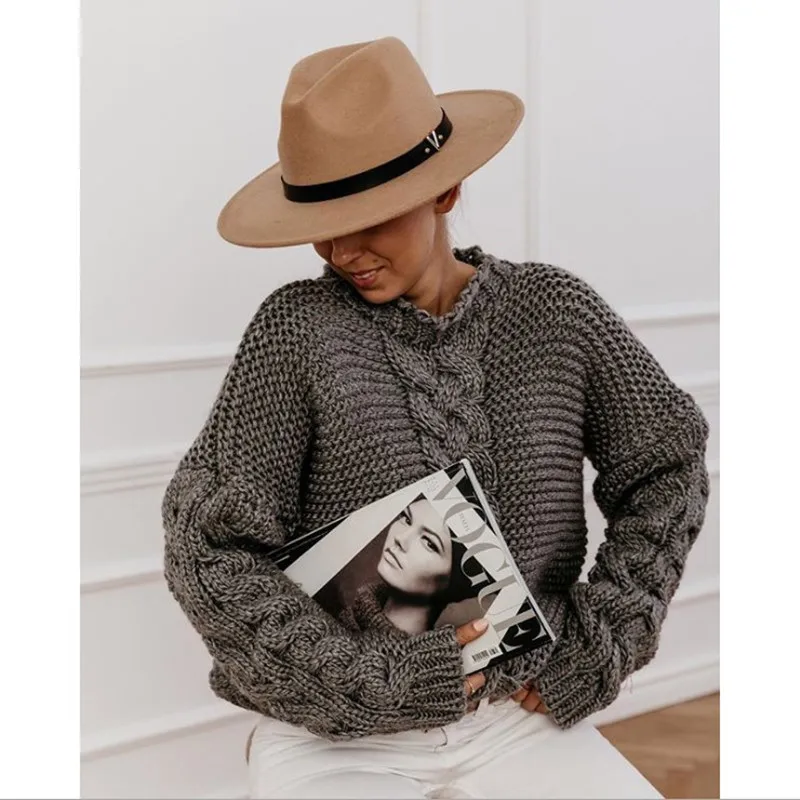 2020 Women's Autumn / Winter Solid Color Pullover Crew Neck Twist Loose Sweater Casual Sweater Jersey Mujer Wm*
2020 Women's Autumn / Winter Solid Color Pullover Crew Neck Twist Loose Sweater Casual Sweater Jersey Mujer Wm*