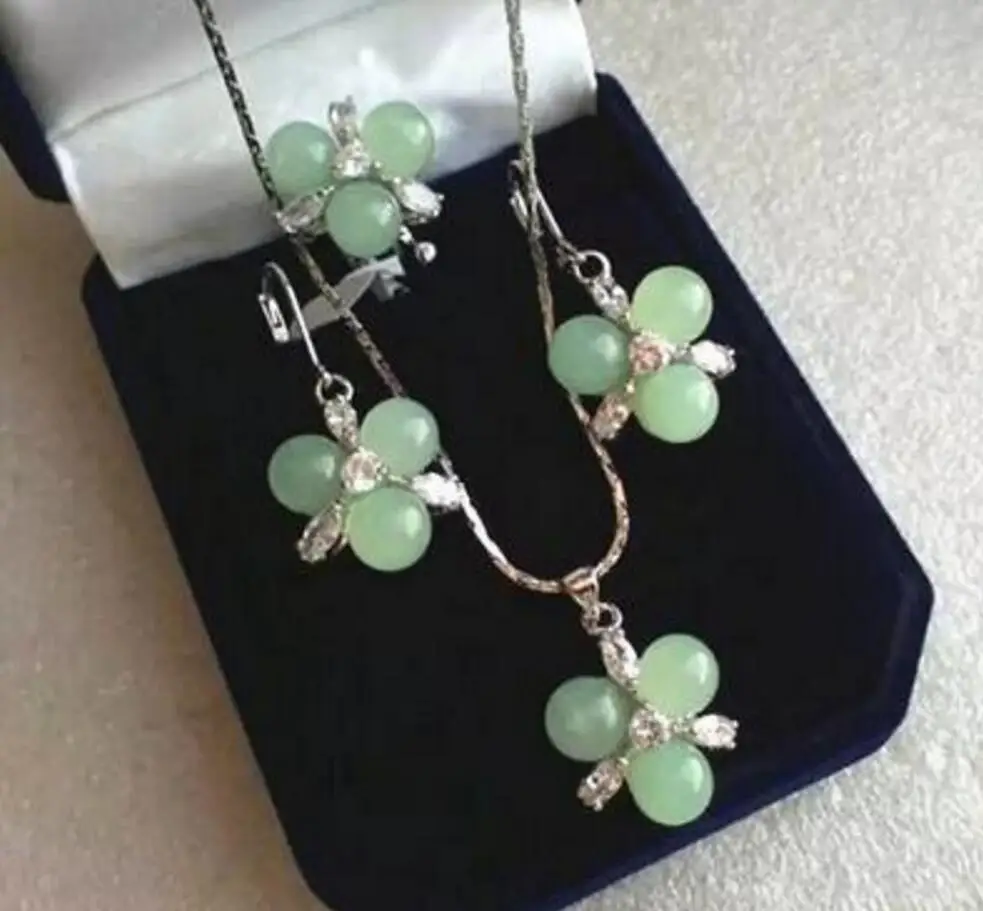 Free Shipping wholesale fashion new design jewelry 3 light green Natural Stone beads flower pendant earrings & ring jewelry se
Free Shipping wholesale fashion new design jewelry 3 light green Natural Stone beads flower pendant earrings & ring jewelry se