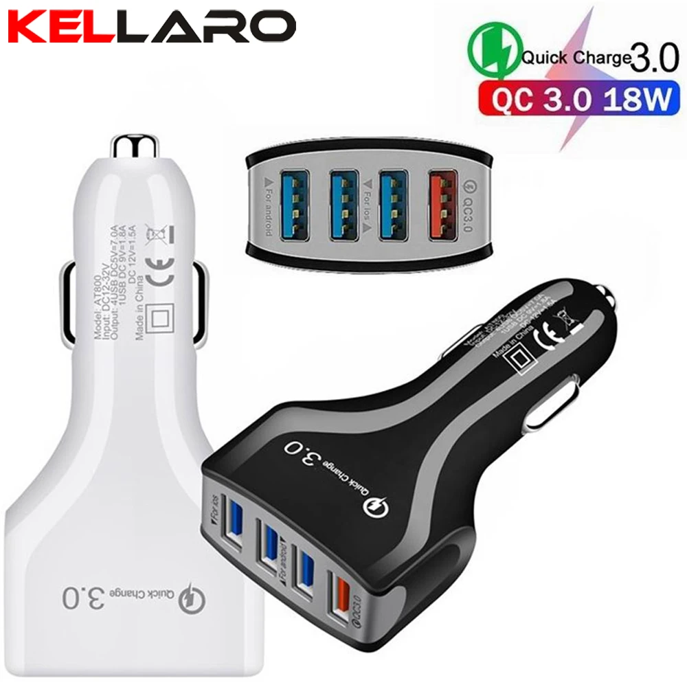 KELLARO 4 USB Phone QC3.0 Quick Car Charger Fast Portable 5V 7A Charging for IPhone 12 Xiaomi Huawei Samsung Redmi
KELLARO 4 USB Phone QC3.0 Quick Car Charger Fast Portable 5V 7A Charging for IPhone 12 Xiaomi Huawei Samsung Redmi