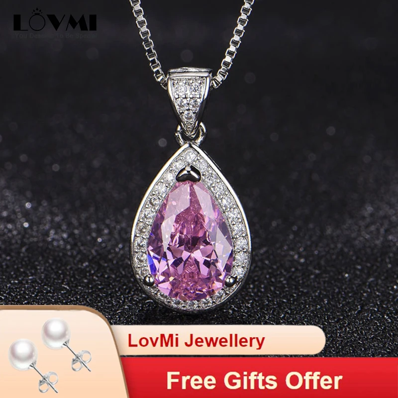 Aesthetic Necklace for Women 925 Silver Pink Topaz Gemstone Water Drop Pendant Jewelry For Wedding Engagement Party Female Gifts
Aesthetic Necklace for Women 925 Silver Pink Topaz Gemstone Water Drop Pendant Jewelry For Wedding Engagement Party Female Gifts