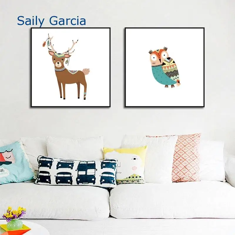 Cute Lovely Cartoon Animal Canvas Paintings White Background Deer Bear Owl Hanging Wall Art for Living room baby kids Room
Cute Lovely Cartoon Animal Canvas Paintings White Background Deer Bear Owl Hanging Wall Art for Living room baby kids Room