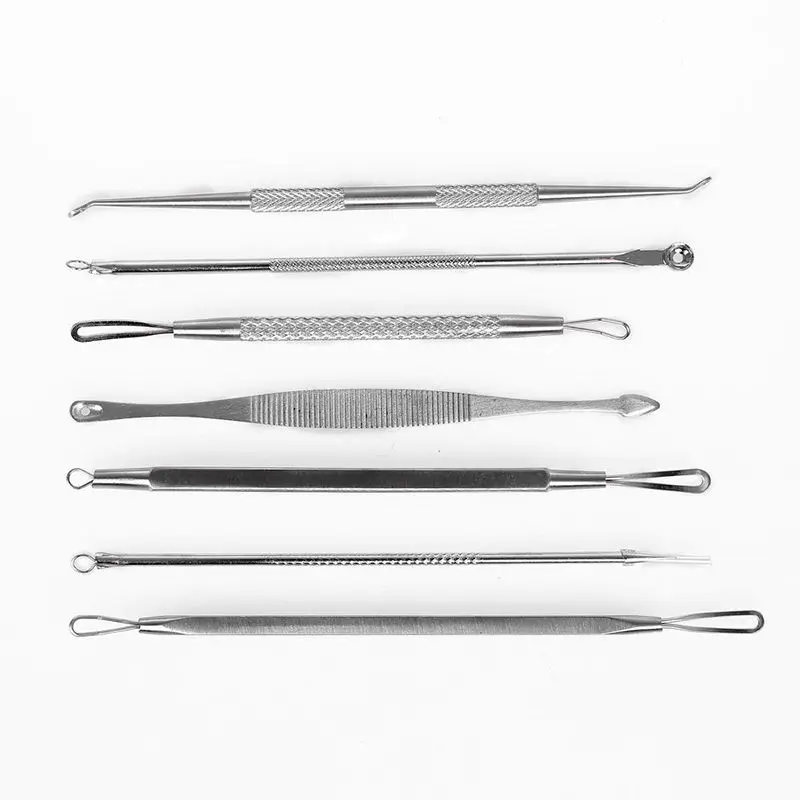 7Pcs Various Styles New POP Blackhead Pimple Blemish Comedone Acne Extractor Remover Skin Cleaning Tool Set Kit With Storage Bag 
7Pcs Various Styles New POP Blackhead Pimple Blemish Comedone Acne Extractor Remover Skin Cleaning Tool Set Kit With Storage Bag