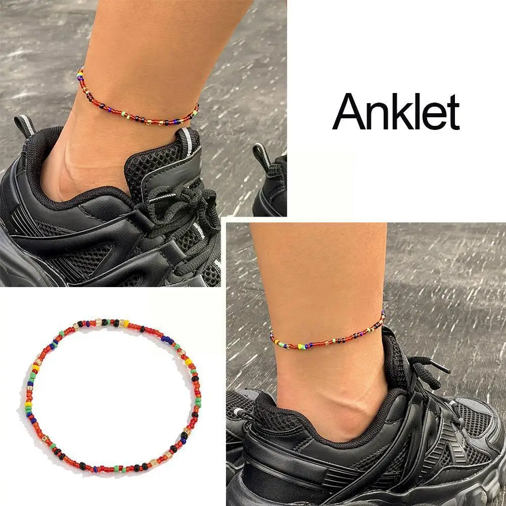 Boho Candy Beads Charm Contrasting Color Beads Color Layer Chain Barefoot Foot Handmade Pendant Jewelry Single Anklets Brac P5Q1
Boho Candy Beads Charm Contrasting Color Beads Color Layer Chain Barefoot Foot Handmade Pendant Jewelry Single Anklets Brac P5Q1
