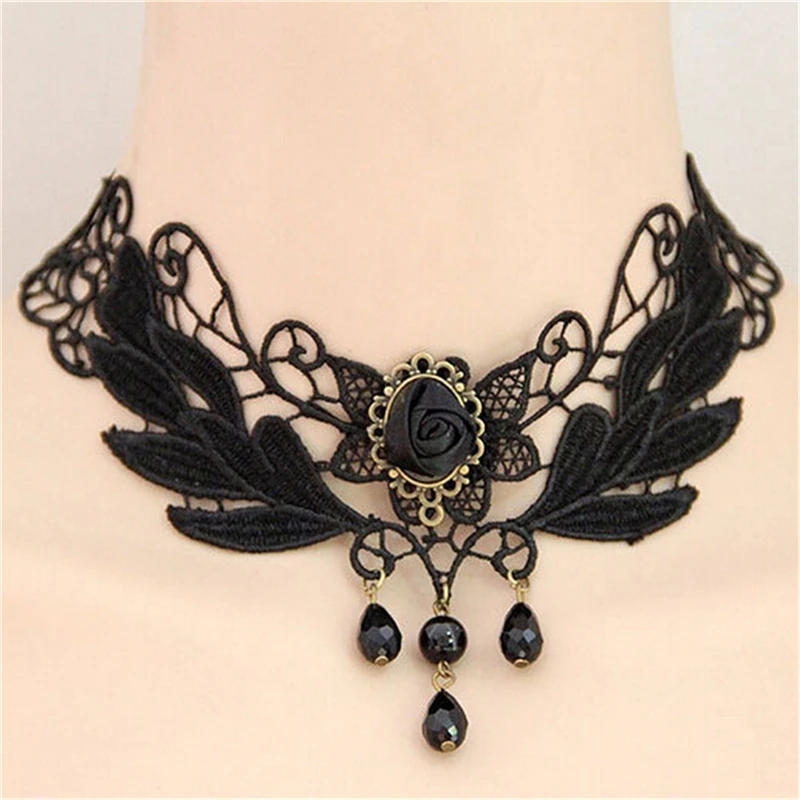 1PC Gothic, Vintage Hot Women's Black Rose Teardrop Bead Pendant Lace Choker Lolita Collar Necklace New
1PC Gothic, Vintage Hot Women's Black Rose Teardrop Bead Pendant Lace Choker Lolita Collar Necklace New