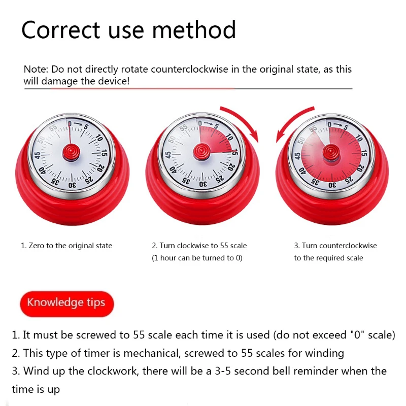 New Kitchen Timer Visual Timer Mechanical Timer 60-Minutes Alarm Baking Cooking Timer with Loud Alarm Magnetic Clock Timer 
New Kitchen Timer Visual Timer Mechanical Timer 60-Minutes Alarm Baking Cooking Timer with Loud Alarm Magnetic Clock Timer