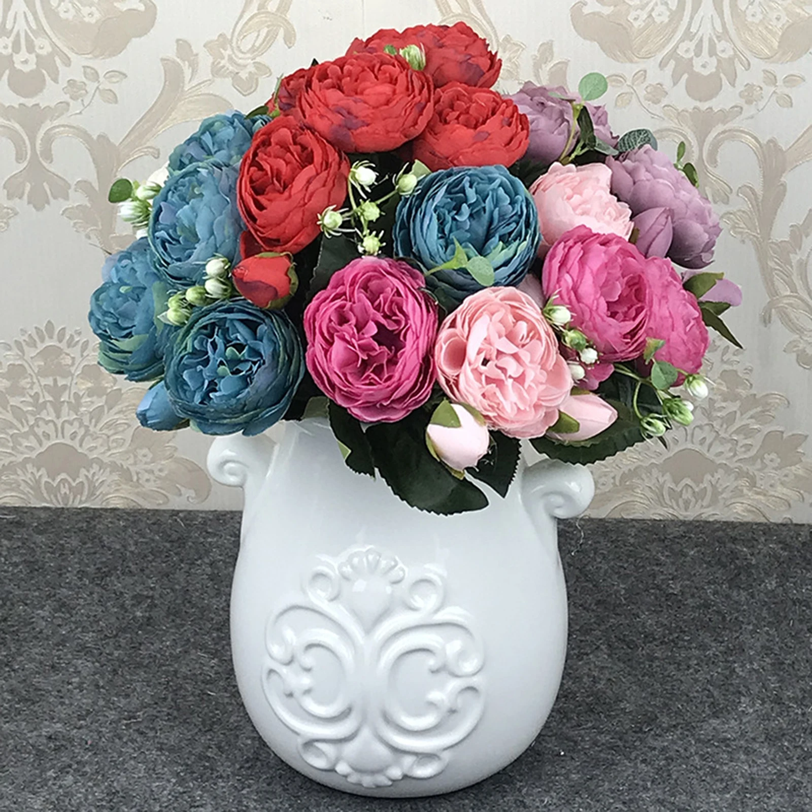 30cm Rose Pink Red Peony Artificial Flowers Bouquet 5 Big Head and 4 Bud Cheap Fake Flowers for Vase Home Wedding Decoration
30cm Rose Pink Red Peony Artificial Flowers Bouquet 5 Big Head and 4 Bud Cheap Fake Flowers for Vase Home Wedding Decoration
