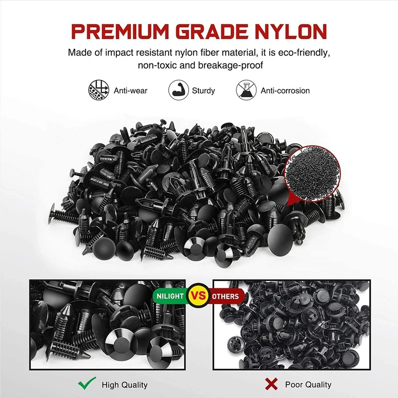 240PCS Bumper Retainer Clips Car Plastic Rivets Fasteners Push Retainer Kit Panel Fender Clips for GM Ford Toyota Honda
240PCS Bumper Retainer Clips Car Plastic Rivets Fasteners Push Retainer Kit Panel Fender Clips for GM Ford Toyota Honda
