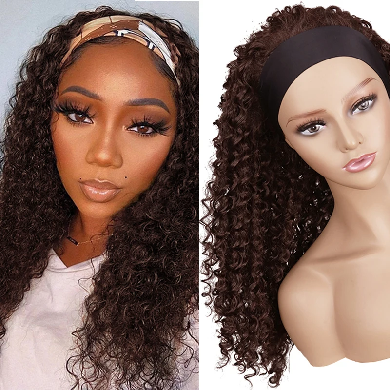 Kinky Curly Headband Wigs Long Jerry Curly Afro Synthetic Wig with Headband Ombre Black Brown Hair Glueless Wig For Women
Kinky Curly Headband Wigs Long Jerry Curly Afro Synthetic Wig with Headband Ombre Black Brown Hair Glueless Wig For Women