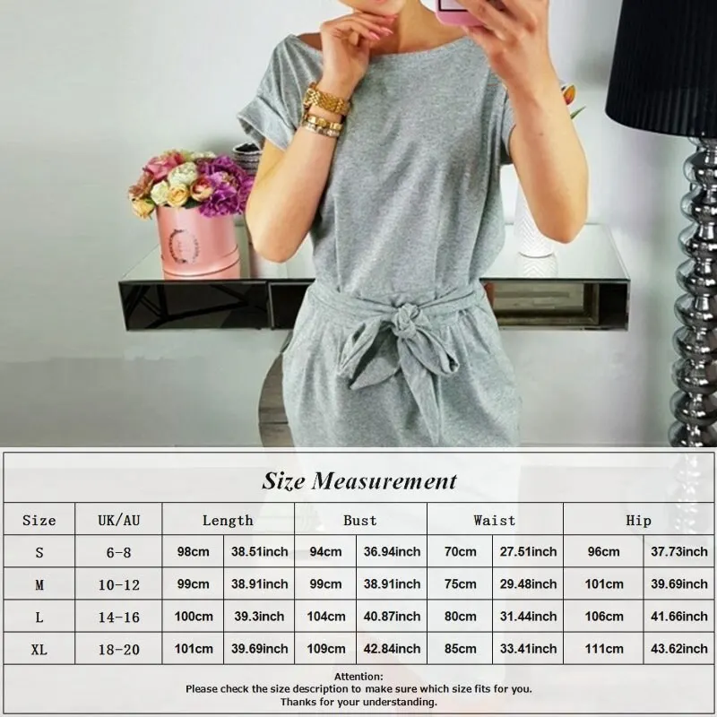 Summer Women Solid Color Dress O Neck Short Sleeve Tied Waist Pocket Slim Pencil Dress Slim Dress Female Dress Vestidos Robes
Summer Women Solid Color Dress O Neck Short Sleeve Tied Waist Pocket Slim Pencil Dress Slim Dress Female Dress Vestidos Robes
