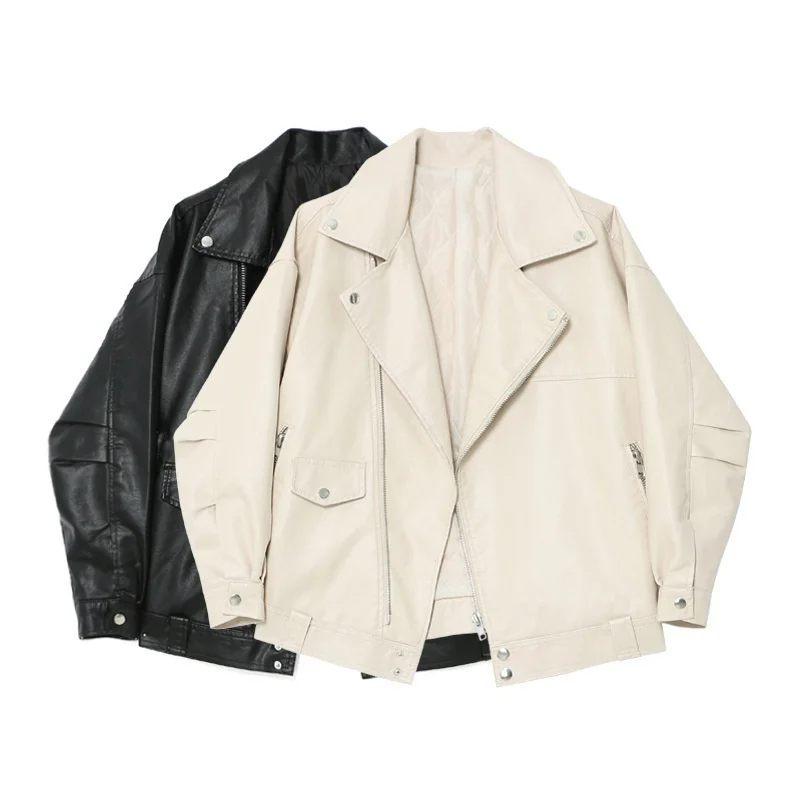 autumn leather 2021 new spring and jacket large loose Pu wash leather motorcycle jacket
autumn leather 2021 new spring and jacket large loose Pu wash leather motorcycle jacket