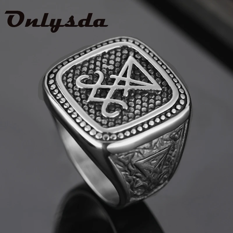 Onlysda Gothic Lucifer Seal of Satan Signet Rings Punk Stainless Steel Seal Rings Men and Women Pagan Jewelry Party Gift
Onlysda Gothic Lucifer Seal of Satan Signet Rings Punk Stainless Steel Seal Rings Men and Women Pagan Jewelry Party Gift